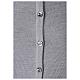Crew neck grey nun cardigan with pockets plain fabric 50% acrylic 50% merino wool In Primis s4