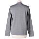 Crew neck grey nun cardigan with pockets plain fabric 50% acrylic 50% merino wool In Primis s6