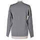 Crew neck grey nun cardigan with pockets plain fabric 50% acrylic 50% merino wool In Primis s13