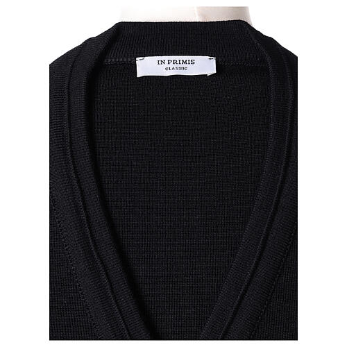 Short black jacket In Primis, plain fabric, 50% merino wool 50% acrylic 6