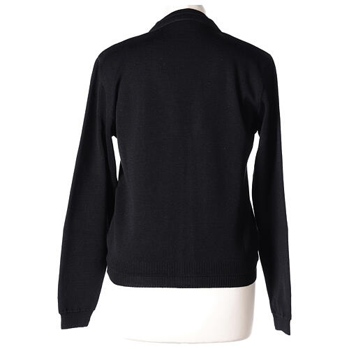 Short black cardigan 50% merino wool 50% acrylic for nun In Primis 5