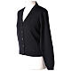 Short black cardigan 50% merino wool 50% acrylic for nun In Primis s3