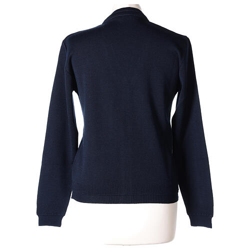 Short blue jacket In Primis, plain fabric, 50% merino wool 50% acrylic 5
