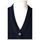 Short blue cardigan 50% merino wool 50% acrylic for nun In Primis s2
