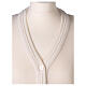 Cardigan court blanc 50% laine mérinos 50% acrylique soeur In Primis s2