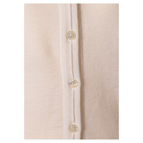 Short white cardigan 50% merino wool 50% acrylic for nun In Primis 4