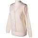 Short white cardigan 50% merino wool 50% acrylic for nun In Primis s3