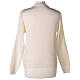 Short white cardigan 50% merino wool 50% acrylic for nun In Primis s6