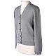 Short pearl grey jacket In Primis, plain fabric, 50% merino wool 50% acrylic s3