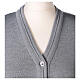Short grey cardigan 50% merino wool 50% acrylic for nun In Primis s2