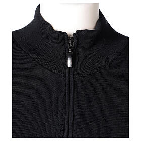 Turtleneck zipped jacket In Primis for nuns, black colour, 50% merino wool 50% acrylic