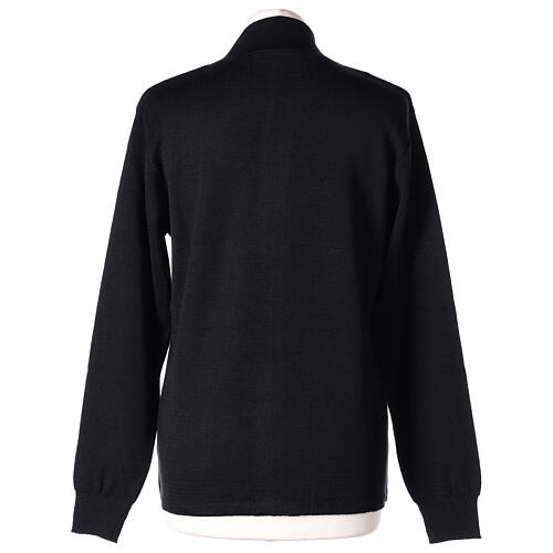 Black nun jacket with mandarin collar and zip 50% acrylic 50% merino wool In Primis 5