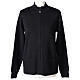 Black nun jacket with mandarin collar and zip 50% acrylic 50% merino wool In Primis s1