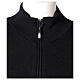 Black nun jacket with mandarin collar and zip 50% acrylic 50% merino wool In Primis s2