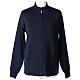 Turtleneck zipped jacket In Primis for nuns, blue colour, 50% merino wool 50% acrylic s1