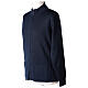 Turtleneck zipped jacket In Primis for nuns, blue colour, 50% merino wool 50% acrylic s2