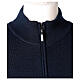 Casaco azul com fecho e bolsos gola coreana para freira, 50% acrílico e 50% lã de merino, linha "In Primis" s3