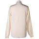Turtleneck zipped jacket In Primis for nuns, white colour, 50% merino wool 50% acrylic s5