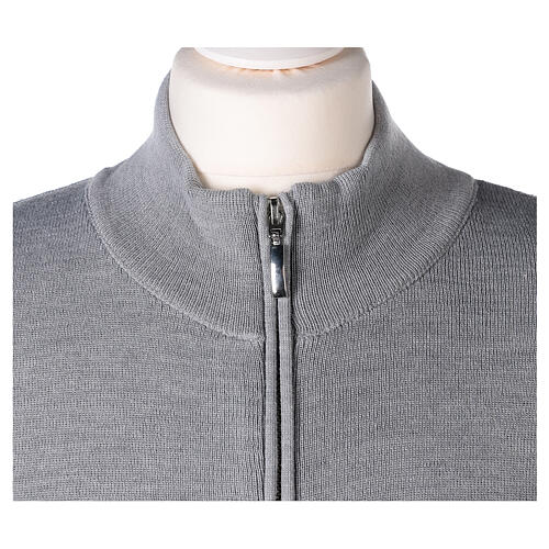 Turtleneck zipped jacket In Primis for nuns, pearl grey, 50% merino wool 50% acrylic 2