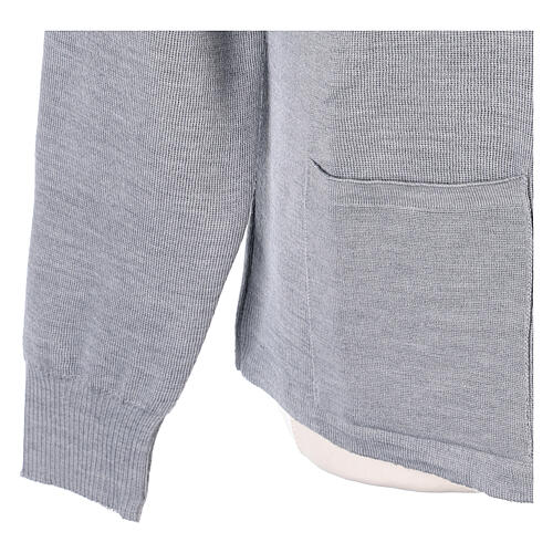 Turtleneck zipped jacket In Primis for nuns, pearl grey, 50% merino wool 50% acrylic 4