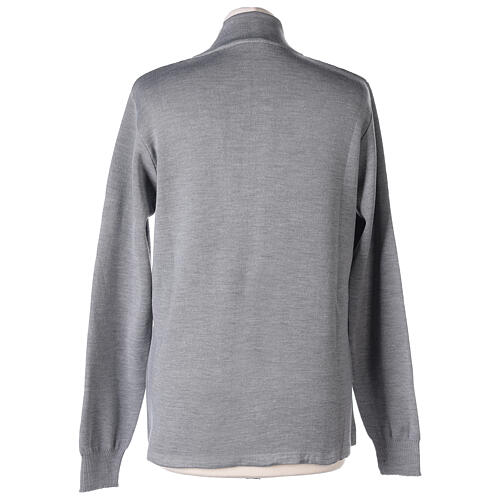 Turtleneck zipped jacket In Primis for nuns, pearl grey, 50% merino wool 50% acrylic 5