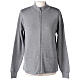 Turtleneck zipped jacket In Primis for nuns, pearl grey, 50% merino wool 50% acrylic s1