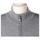 Turtleneck zipped jacket In Primis for nuns, pearl grey, 50% merino wool 50% acrylic s2