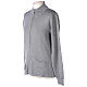 Turtleneck zipped jacket In Primis for nuns, pearl grey, 50% merino wool 50% acrylic s3