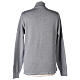 Turtleneck zipped jacket In Primis for nuns, pearl grey, 50% merino wool 50% acrylic s5