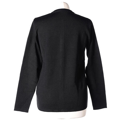 Crew-neck cardigan In Primis for nuns, black colour, PLUS SIZES, 50% merino wool 50% acrylic 6