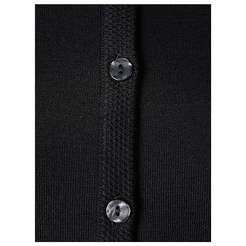 Cardigan noir pour soeur col rond poches GRANDE TAILLE 50% acrylique 50% mérinos In Primis 4