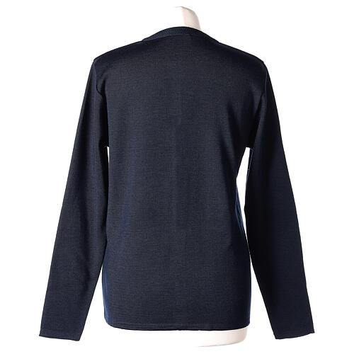 Crew-neck cardigan In Primis for nuns, blue colour, PLUS SIZES, 50% merino wool 50% acrylic 6