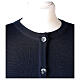 Nun blue crew neck cardigan with pockets PLUS SIZES 50% merino wool 50% acrylic In Primis s2