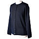 Nun blue crew neck cardigan with pockets PLUS SIZES 50% merino wool 50% acrylic In Primis s3