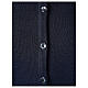 Nun blue crew neck cardigan with pockets PLUS SIZES 50% merino wool 50% acrylic In Primis s4