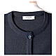 Nun blue crew neck cardigan with pockets PLUS SIZES 50% merino wool 50% acrylic In Primis s7