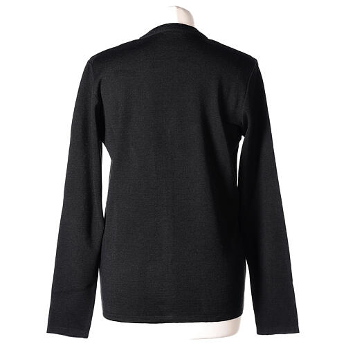 V-neck cardigan In Primis for nuns, black colour, PLUS SIZES, 50% merino wool 50% acrylic 6