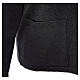Casaco preto decote em V bolsos tamanhos universais, linha In Primis, 50% lã de merino 50% acrílico s5