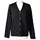 Nun black V-neck cardigan with pockets PLUS SIZES 50% merino wool 50% acrylic In Primis s1