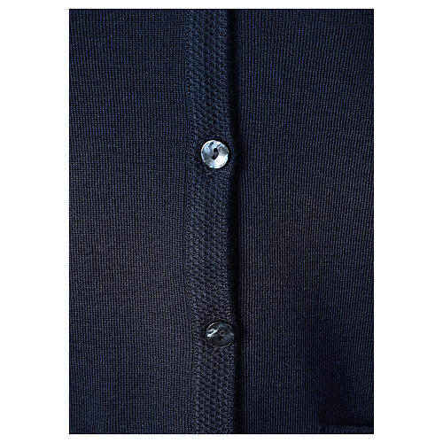 Nun blue V-neck cardigan with pockets PLUS SIZES 50% merino wool 50% acrylic In Primis 4