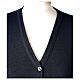 Nun blue V-neck cardigan with pockets PLUS SIZES 50% merino wool 50% acrylic In Primis s2