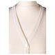 Casaco branco decote em V bolsos tamanhos universais, linha In Primis, 50% lã de merino 50% acrílico s2