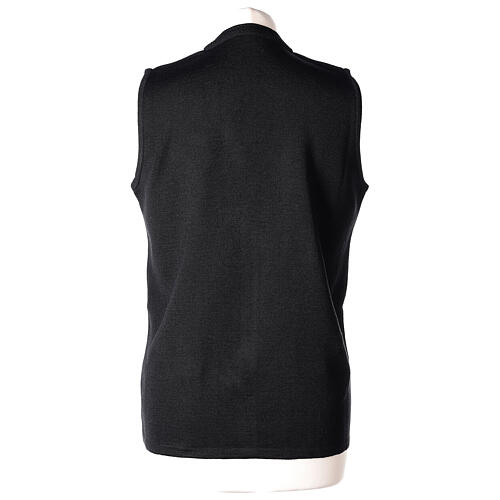 Sleeveless V-neck cardigan In Primis for nuns, black colour, PLUS SIZES, 50% merino wool 50% acrylic 6