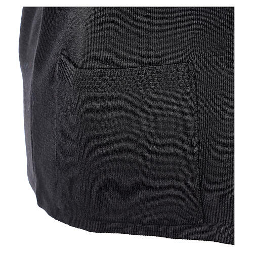 Chaleco negro monja con bolsillos corto cuello V TALLA CONF. 50% acr. 50% merina In Primis 5