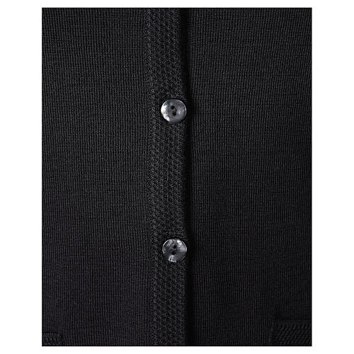 Nun black sleeveless cardigan with V-neck and pockets PLUS SIZES 50% merino wool 50% acrylic In Primis 4