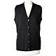 Nun black sleeveless cardigan with V-neck and pockets PLUS SIZES 50% merino wool 50% acrylic In Primis s1