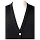 Nun black sleeveless cardigan with V-neck and pockets PLUS SIZES 50% merino wool 50% acrylic In Primis s2