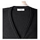 Nun black sleeveless cardigan with V-neck and pockets PLUS SIZES 50% merino wool 50% acrylic In Primis s7
