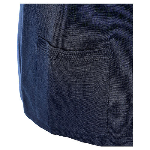 Sleeveless V-neck cardigan In Primis for nuns, blue colour, PLUS SIZES, 50% merino wool 50% acrylic 5