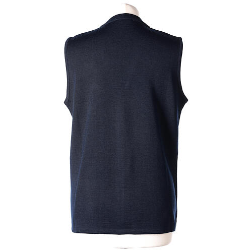 Sleeveless V-neck cardigan In Primis for nuns, blue colour, PLUS SIZES, 50% merino wool 50% acrylic 6